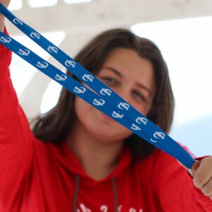 Blue Global Lanyard